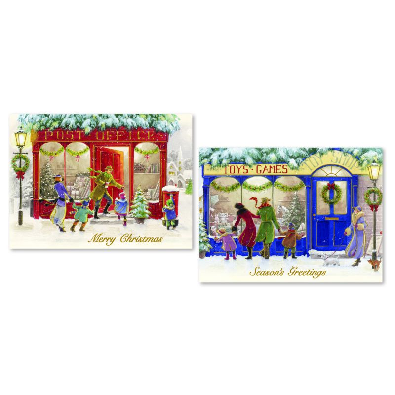 10 Christmas Cards (Shop Scenes)